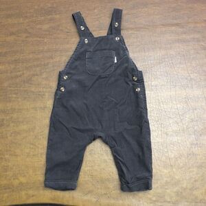 Firsts by Petit Lem Dark Grey Corduroy Overalls 6 Months Baby One Piece Playsuit